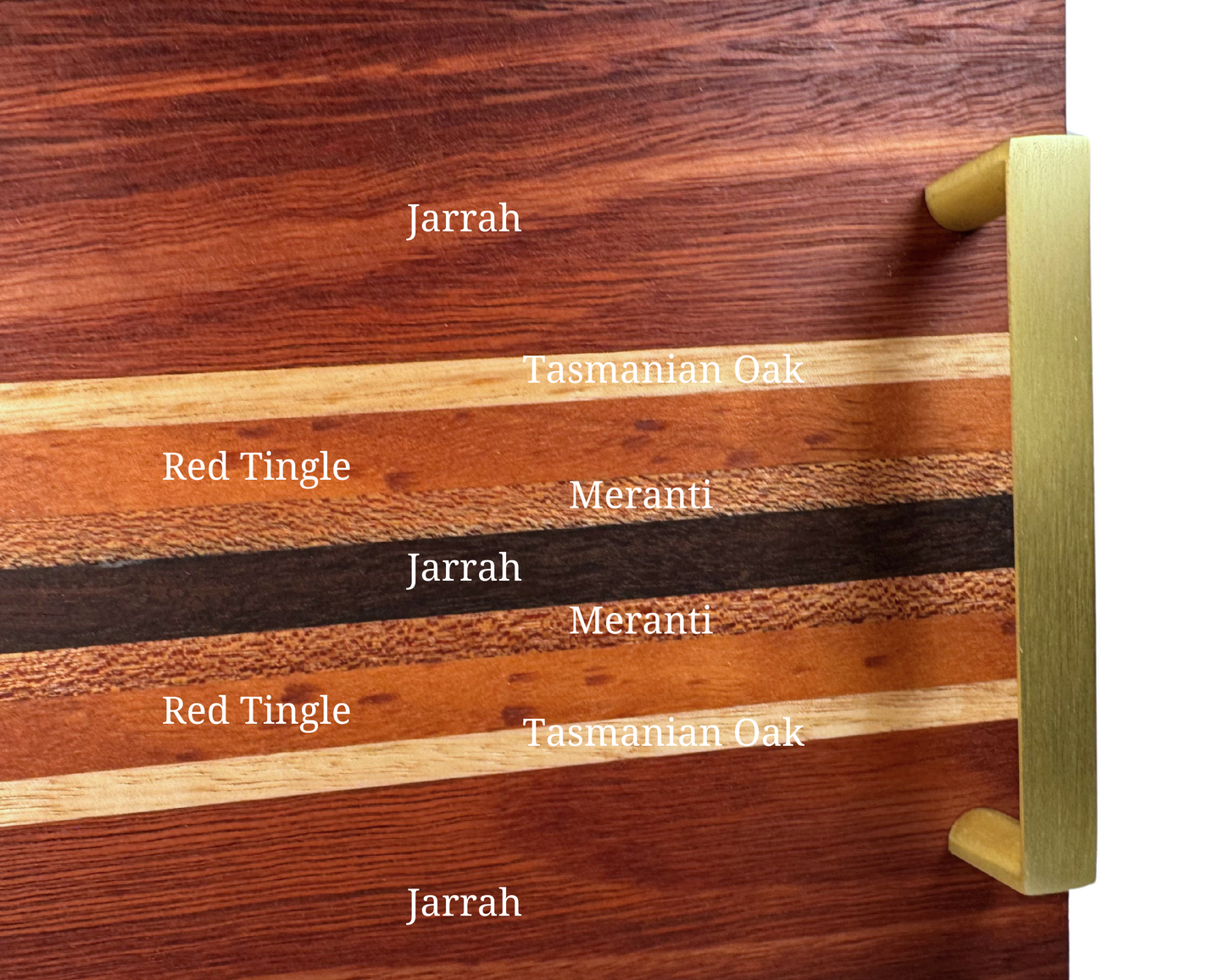 Hardwood Serving Board – Red Tingle, Jarrah, Tasmanian Oak & Meranti